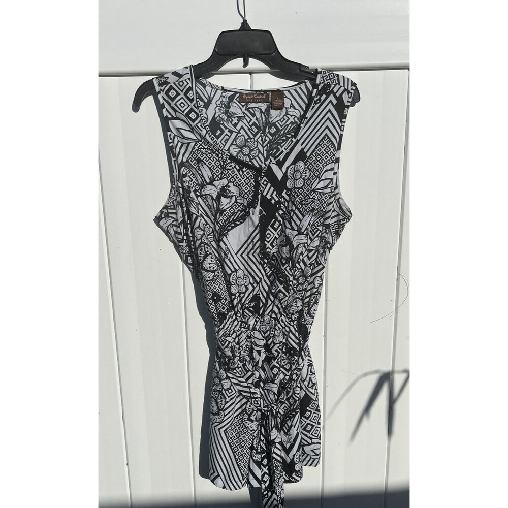 Speed Control New York Womens Floral Geometric Sleeveless Romper Sz L Multicolor